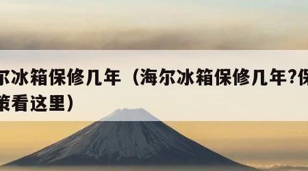 海尔冰箱保修几年（海尔冰箱保修几年?保修政策看这里）