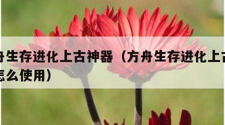 方舟生存进化上古神器（方舟生存进化上古神器怎么使用）