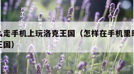 怎么走手机上玩洛克王国（怎样在手机里玩洛克王国）