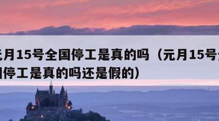 元月15号全国停工是真的吗（元月15号全国停工是真的吗还是假的）