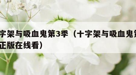 十字架与吸血鬼第3季（十字架与吸血鬼第3季正版在线看）