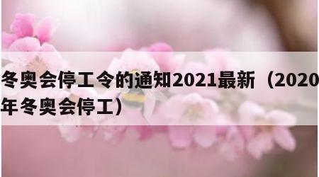 冬奥会停工令的通知2021最新（2020年冬奥会停工）