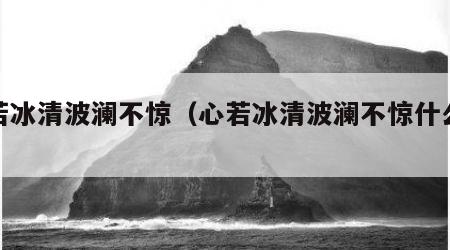 心若冰清波澜不惊（心若冰清波澜不惊什么意思）