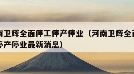 河南卫辉全面停工停产停业（河南卫辉全面停工停产停业最新消息）