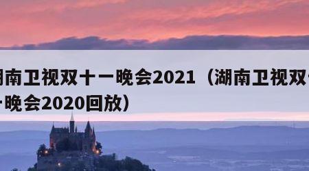 湖南卫视双十一晚会2021（湖南卫视双十一晚会2020回放）