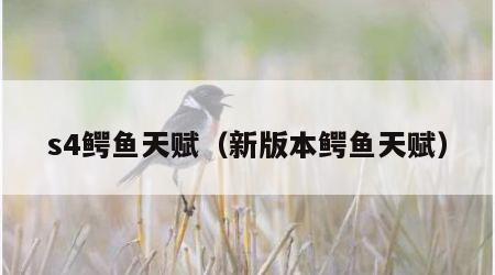 s4鳄鱼天赋（新版本鳄鱼天赋）