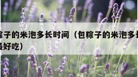 包粽子的米泡多长时间（包粽子的米泡多长时间最好吃）