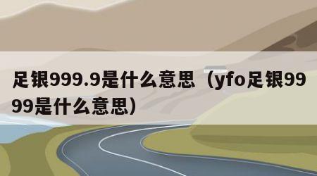 足银999.9是什么意思（yfo足银9999是什么意思）