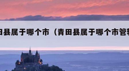 青田县属于哪个市（青田县属于哪个市管辖区）