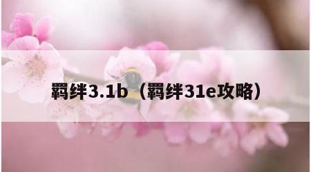 羁绊3.1b（羁绊31e攻略）