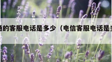 联通的客服电话是多少（电信客服电话是多少）