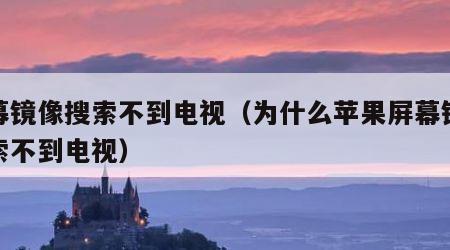 屏幕镜像搜索不到电视（为什么苹果屏幕镜像搜索不到电视）