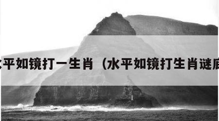 水平如镜打一生肖（水平如镜打生肖谜底）