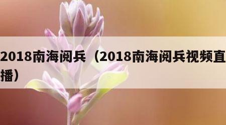 2018南海阅兵（2018南海阅兵视频直播）