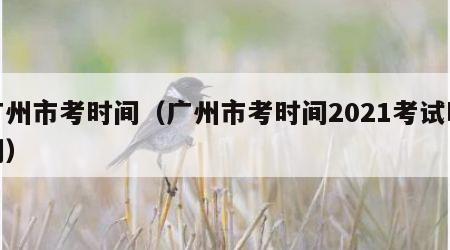 广州市考时间（广州市考时间2021考试时间）