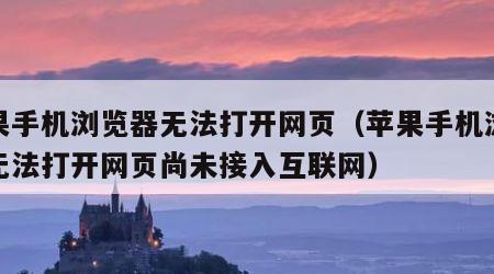 苹果手机浏览器无法打开网页（苹果手机浏览器无法打开网页尚未接入互联网）