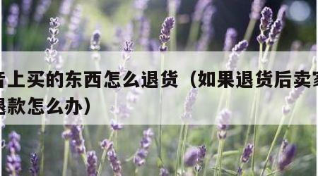 抖音上买的东西怎么退货（如果退货后卖家不给退款怎么办）