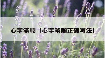 心字笔顺（心字笔顺正确写法）