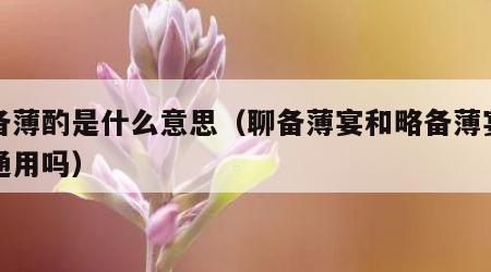 聊备薄酌是什么意思（聊备薄宴和略备薄宴可以通用吗）