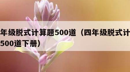 四年级脱式计算题500道（四年级脱式计算题500道下册）