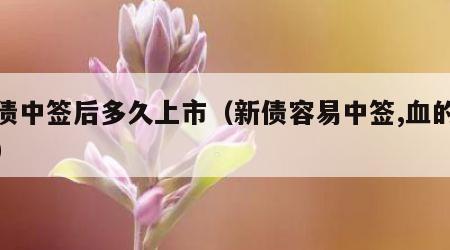 新债中签后多久上市（新债容易中签,血的教训）