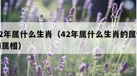 42年属什么生肖（42年属什么生肖的属性和属相）