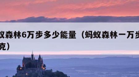 蚂蚁森林6万步多少能量（蚂蚁森林一万步才20克）