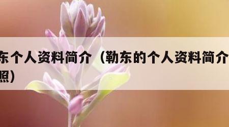 勒东个人资料简介（勒东的个人资料简介 结婚照）