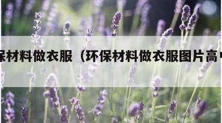 环保材料做衣服（环保材料做衣服图片高中男生）