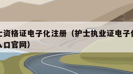 护士资格证电子化注册（护士执业证电子化注册入口官网）