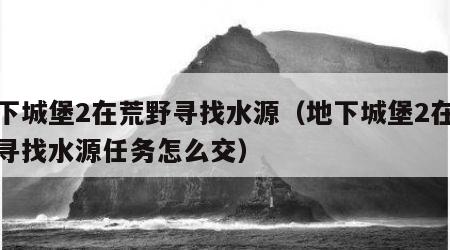 地下城堡2在荒野寻找水源（地下城堡2在荒野寻找水源任务怎么交）