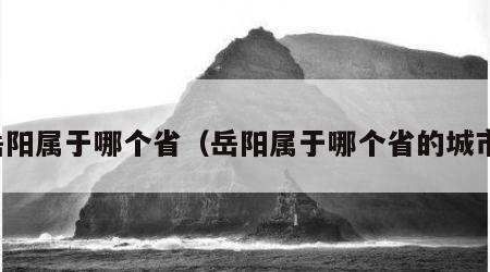 岳阳属于哪个省（岳阳属于哪个省的城市）