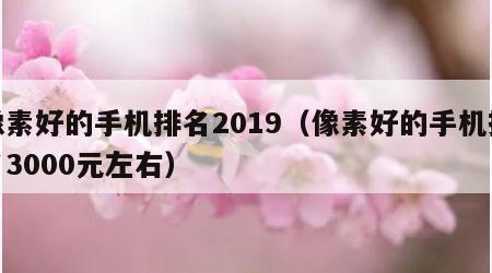 像素好的手机排名2019（像素好的手机排名3000元左右）