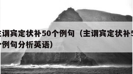 主谓宾定状补50个例句（主谓宾定状补50个例句分析英语）