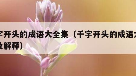 千字开头的成语大全集（千字开头的成语大全集及解释）