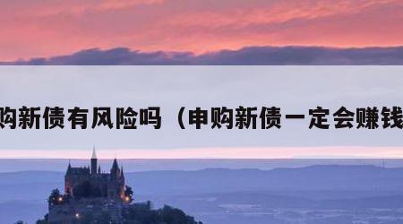 申购新债有风险吗（申购新债一定会赚钱吗）