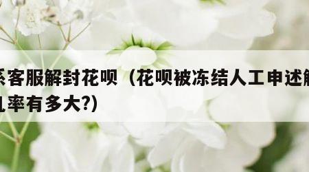 联系客服解封花呗（花呗被冻结人工申述解封的几率有多大?）