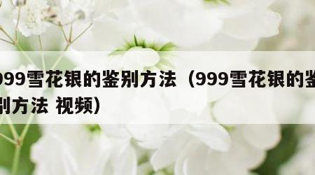 999雪花银的鉴别方法（999雪花银的鉴别方法 视频）