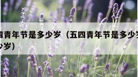 五四青年节是多少岁（五四青年节是多少岁至多少岁）