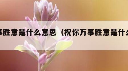 万事胜意是什么意思（祝你万事胜意是什么意思）