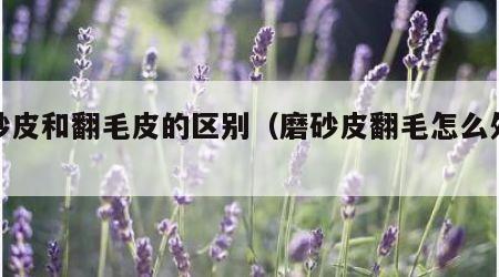 磨砂皮和翻毛皮的区别（磨砂皮翻毛怎么处理）