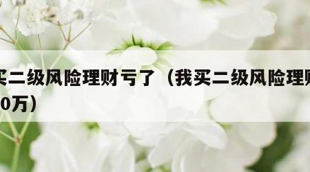 我买二级风险理财亏了（我买二级风险理财亏了50万）