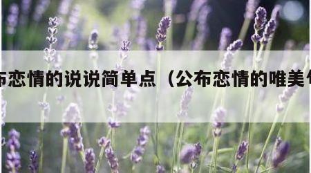 公布恋情的说说简单点（公布恋情的唯美句子）