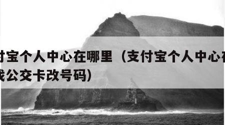 支付宝个人中心在哪里（支付宝个人中心在哪里找公交卡改号码）