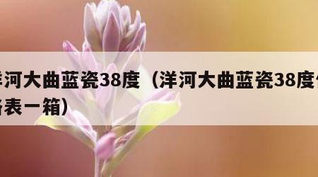 洋河大曲蓝瓷38度（洋河大曲蓝瓷38度价格表一箱）