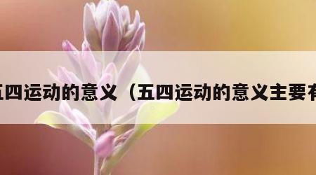 五四运动的意义（五四运动的意义主要有）