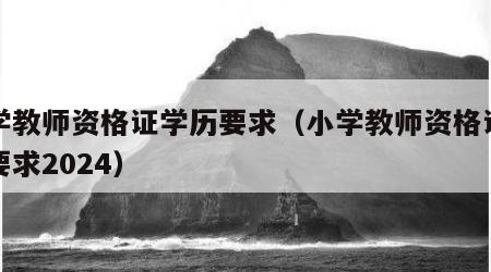 小学教师资格证学历要求（小学教师资格证学历要求2024）