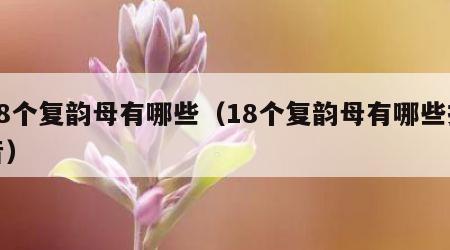 18个复韵母有哪些（18个复韵母有哪些拼音）