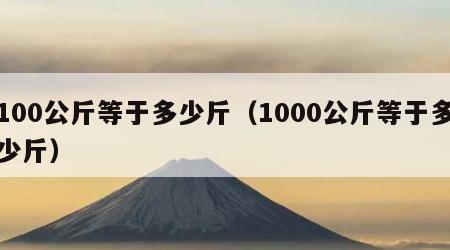 100公斤等于多少斤（1000公斤等于多少斤）