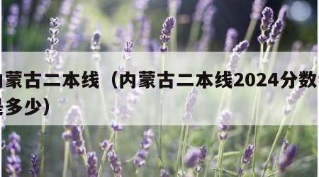 内蒙古二本线（内蒙古二本线2024分数线是多少）